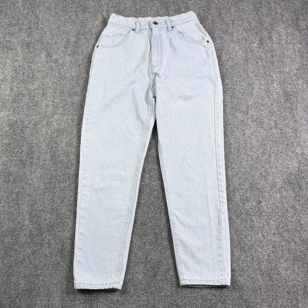 Lee Womens Mom Jeans 11 Petite Vintage 90s High Rise Tapered Light Wash USA